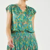 Current Air Mini Dresses-Zoey Pleated Mini Dress BLUEORANGE
