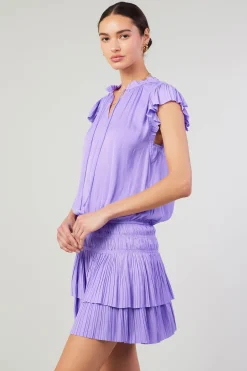 Current Air Mini Dresses-Zoey Pleated Mini Dress LAVENDER