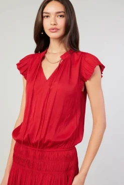 Current Air Mini Dresses-Zoey Pleated Mini Dress RED