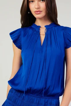 Current Air Mini Dresses-Zoey Pleated Mini Dress COBALT