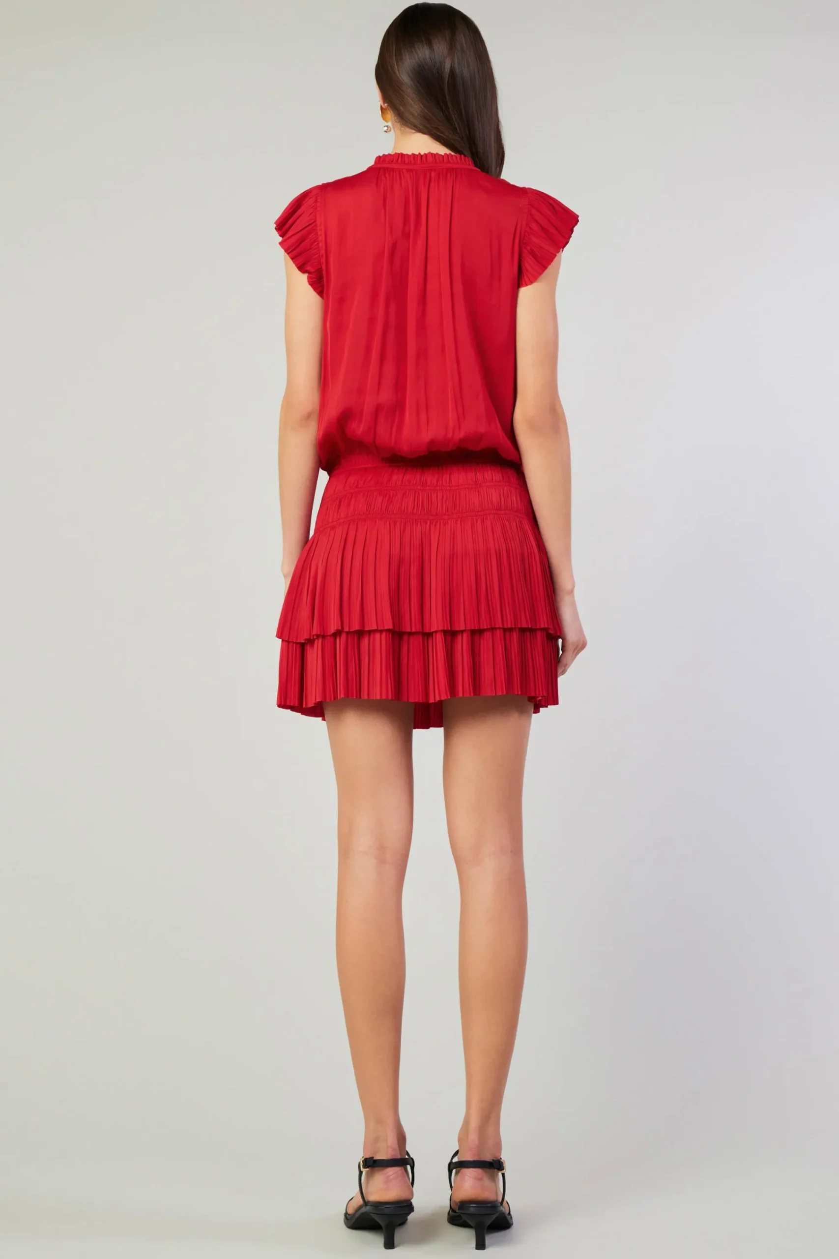 Current Air Mini Dresses-Zoey Pleated Mini Dress RED