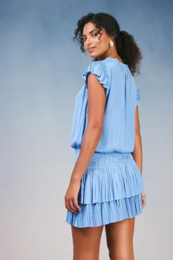 Current Air Mini Dresses-Zoey Pleated Skirt Mini Dress PERIWINKLEBLUE