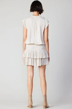 Current Air Mini Dresses-Zoey Pleated Skirt Mini Dress ECRU
